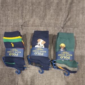 Polo by Ralph Lauren Men's Navy and Green Socks Set